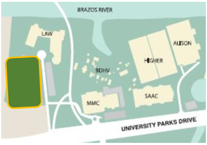 Map indicating location of Law School Lot