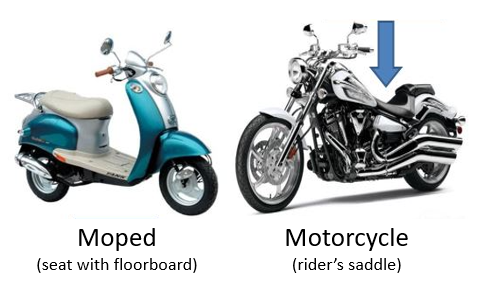 image indicating difference between motorcycle and moped