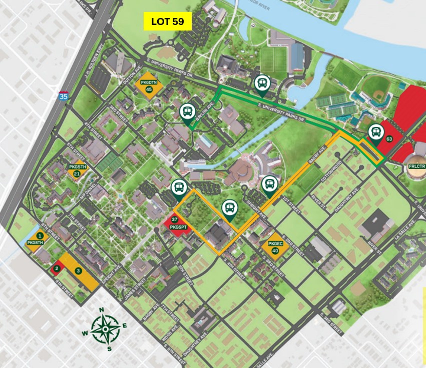 Map indicating location of Law School Lot